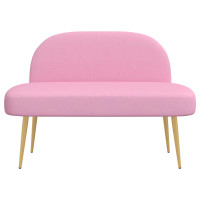 Produktbild för Klädd bänk med ryggstöd Rosa 110 x 60 x 76 cm Polyester