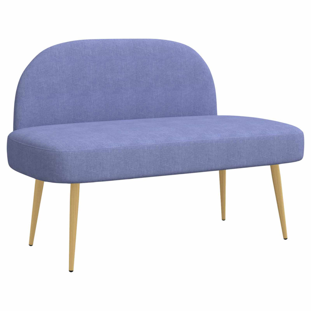 Produktbild för Klädd bänk med ryggstöd Jeansblå 110 x 60 x 76 cm Polyester