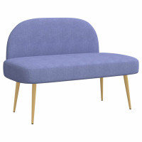 Produktbild för Klädd bänk med ryggstöd Jeansblå 110 x 60 x 76 cm Polyester