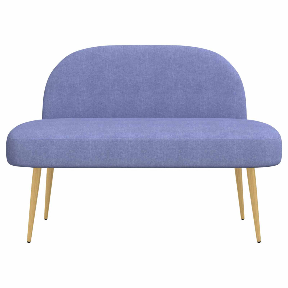 Produktbild för Klädd bänk med ryggstöd Jeansblå 110 x 60 x 76 cm Polyester