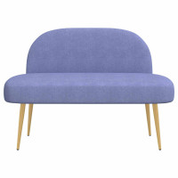 Produktbild för Klädd bänk med ryggstöd Jeansblå 110 x 60 x 76 cm Polyester