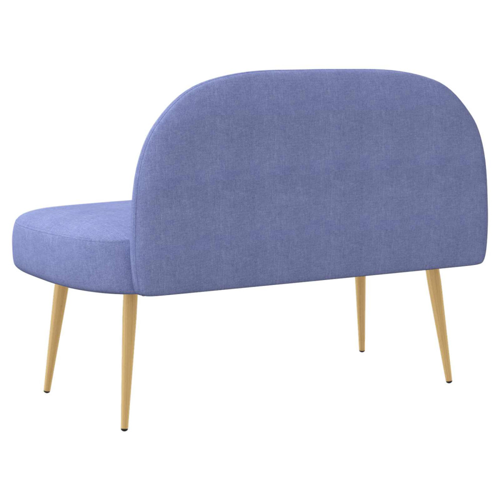 Produktbild för Klädd bänk med ryggstöd Jeansblå 110 x 60 x 76 cm Polyester