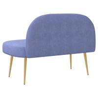 Produktbild för Klädd bänk med ryggstöd Jeansblå 110 x 60 x 76 cm Polyester