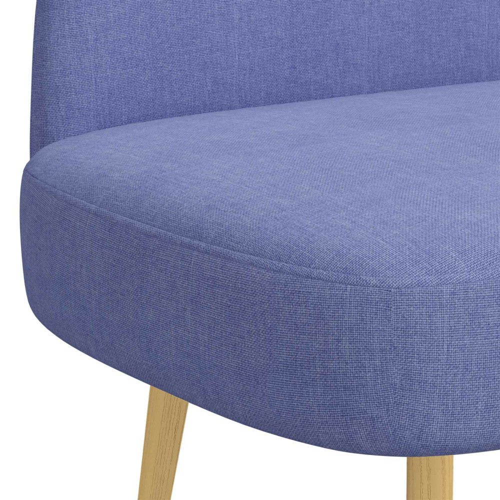 Produktbild för Klädd bänk med ryggstöd Jeansblå 110 x 60 x 76 cm Polyester