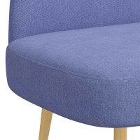 Produktbild för Klädd bänk med ryggstöd Jeansblå 110 x 60 x 76 cm Polyester