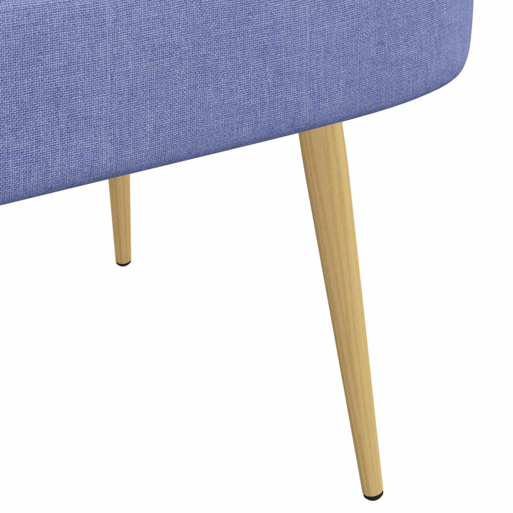 Produktbild för Klädd bänk med ryggstöd Jeansblå 110 x 60 x 76 cm Polyester