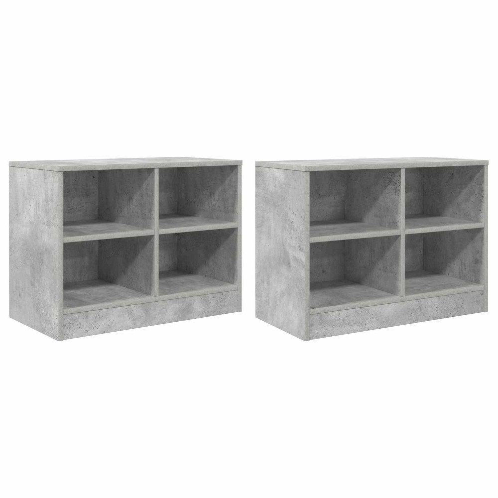Produktbild för Sängskåp 2 pcs Betonggrå 66 x 33 x 48 cm Konstruerat trä
