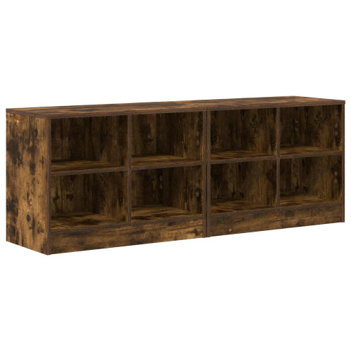 vidaXL Sängskåp 2 pcs Rökt ek 66 x 33 x 48 cm Konstruerat trä