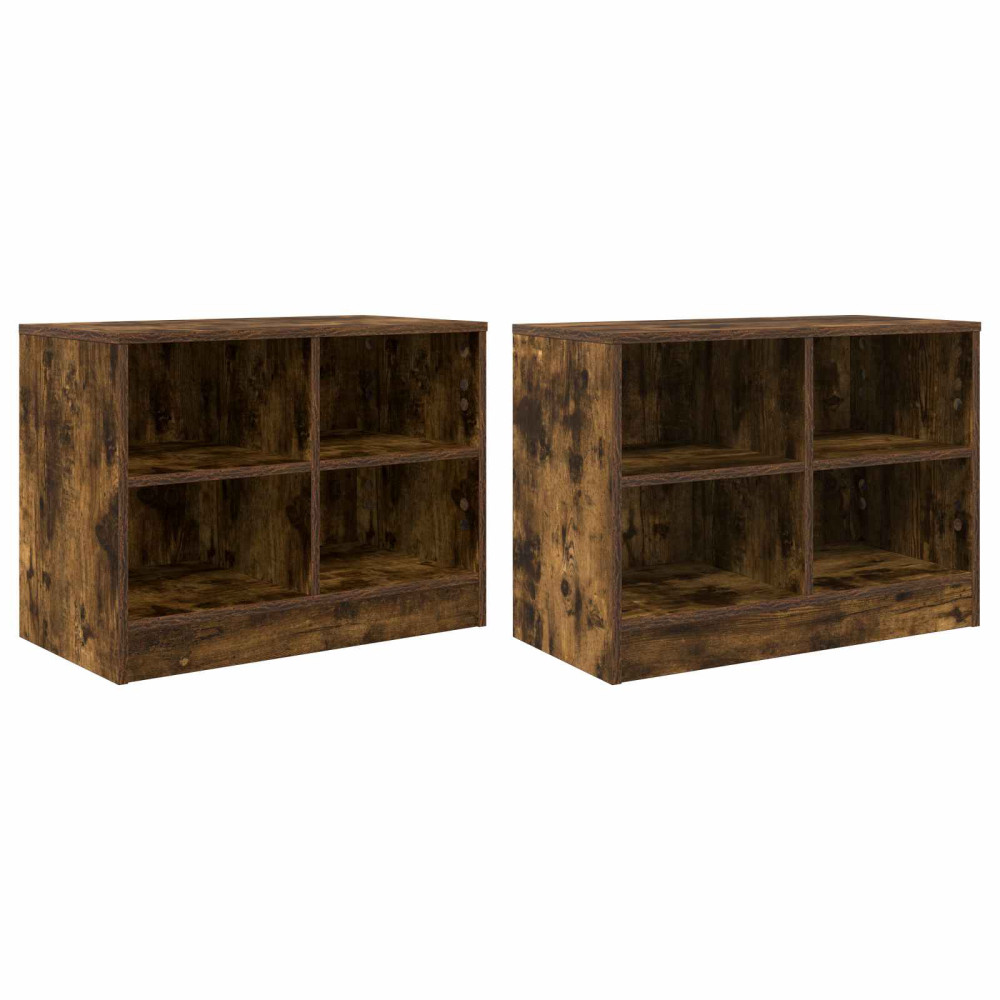Produktbild för Sängskåp 2 pcs Rökt ek 66 x 33 x 48 cm Konstruerat trä