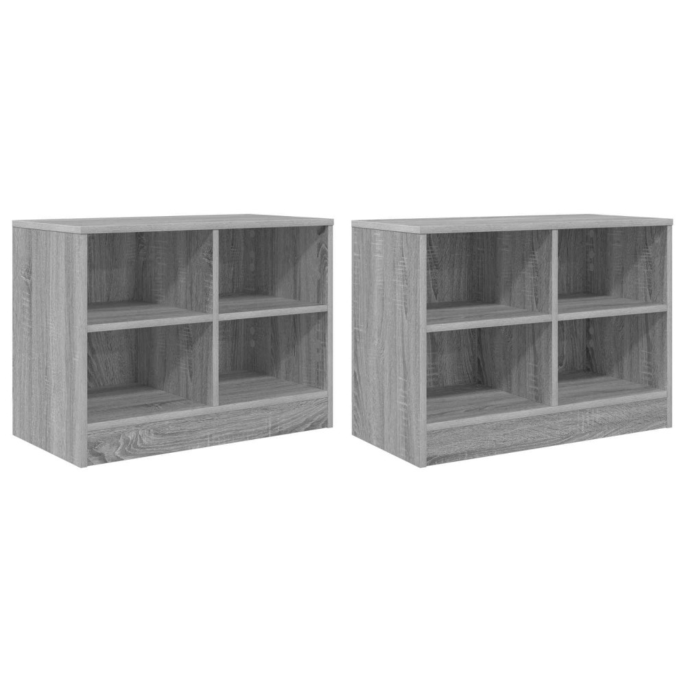Produktbild för Sängskåp 2 pcs Grå Sonoma 66 x 33 x 48 cm Konstruerat trä