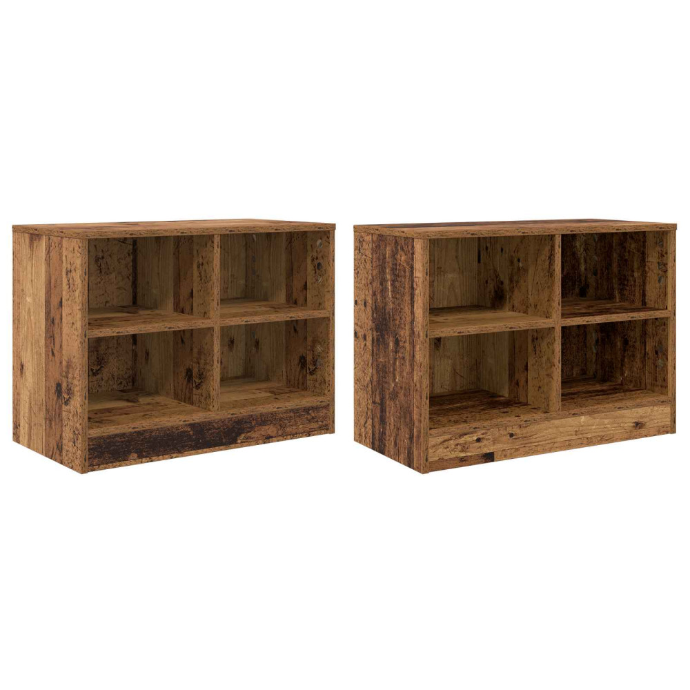 Produktbild för Sängskåp 2 pcs Gammalt trä 66 x 33 x 48 cm Konstruerat trä