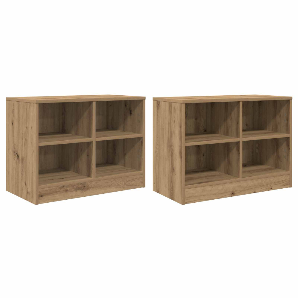 Produktbild för Sängskåp 2 pcs Artisan-ek 66 x 33 x 48 cm Konstruerat trä