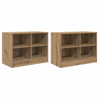 Produktbild för Sängskåp 2 pcs Artisan-ek 66 x 33 x 48 cm Konstruerat trä