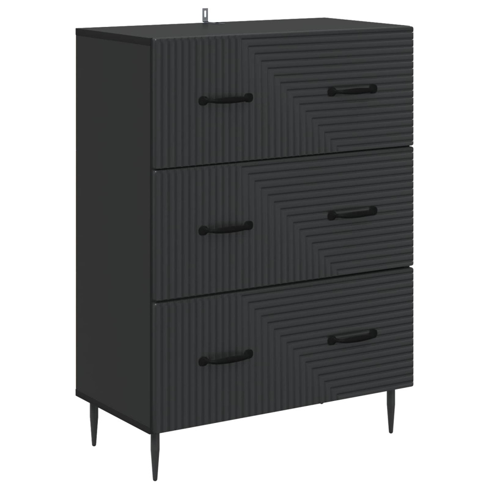 Produktbild för Lådans skåp Svart 66 x 34,5 x 89,5 cm Konstruerat trä
