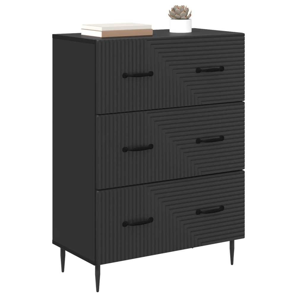 Produktbild för Lådans skåp Svart 66 x 34,5 x 89,5 cm Konstruerat trä