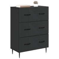 Produktbild för Lådans skåp Svart 66 x 34,5 x 89,5 cm Konstruerat trä