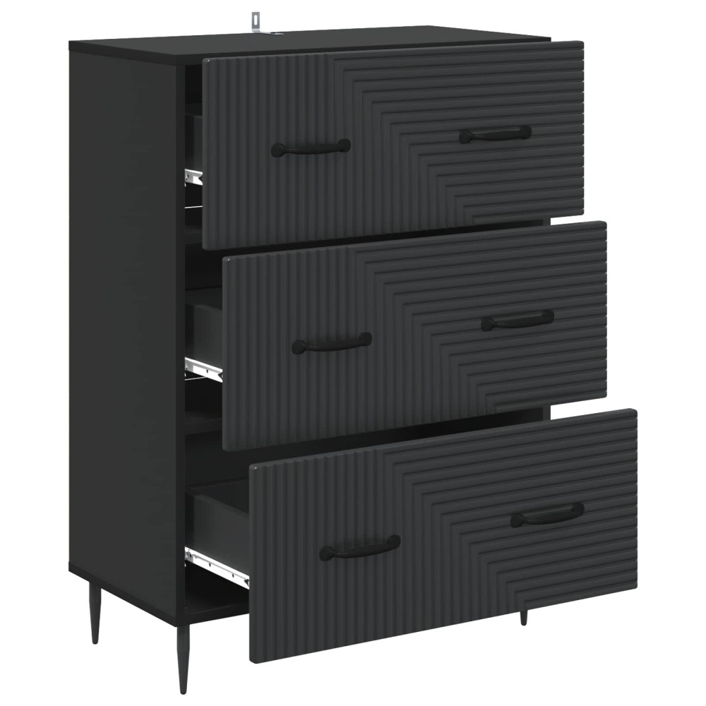 Produktbild för Lådans skåp Svart 66 x 34,5 x 89,5 cm Konstruerat trä