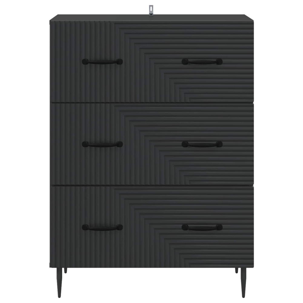Produktbild för Lådans skåp Svart 66 x 34,5 x 89,5 cm Konstruerat trä