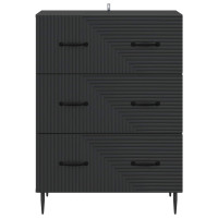 Produktbild för Lådans skåp Svart 66 x 34,5 x 89,5 cm Konstruerat trä