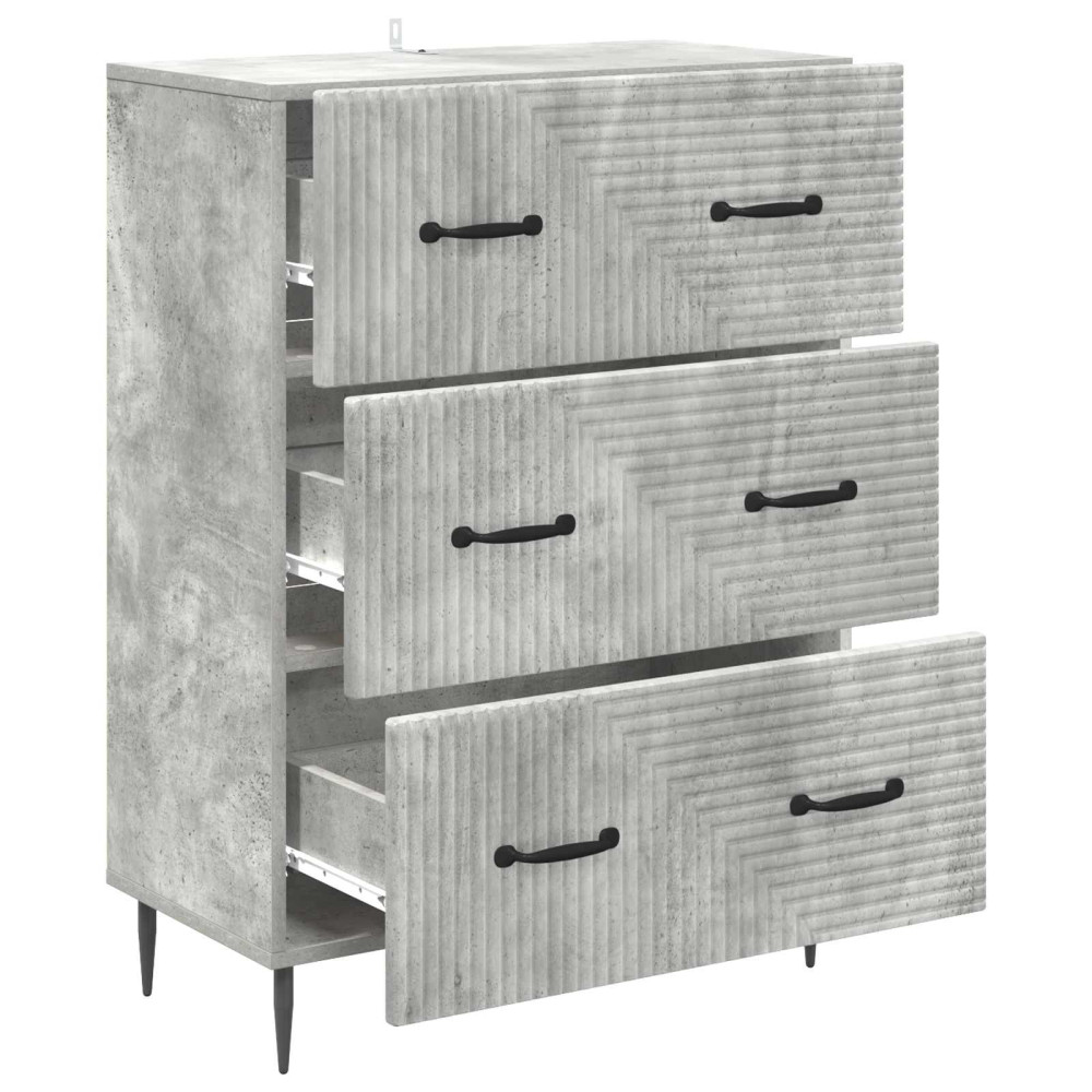 Produktbild för Lådans skåp Betonggrå 66 x 34,5 x 89,5 cm Konstruerat trä