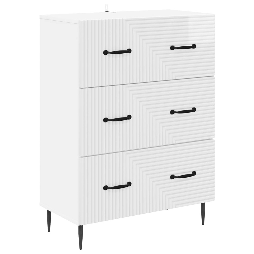 Produktbild för Lådans skåp Vit högglans 66 x 34,5 x 89,5 cm Konstruerat trä