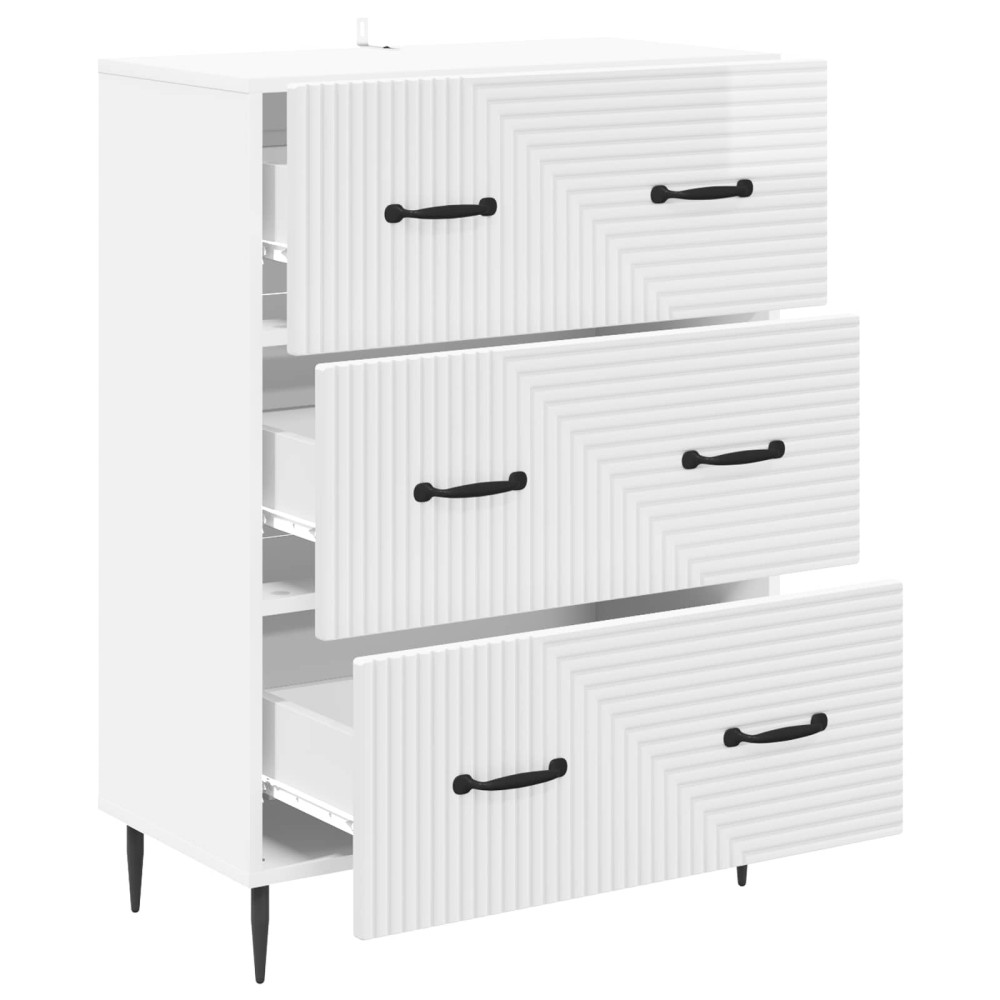 Produktbild för Lådans skåp Vit högglans 66 x 34,5 x 89,5 cm Konstruerat trä