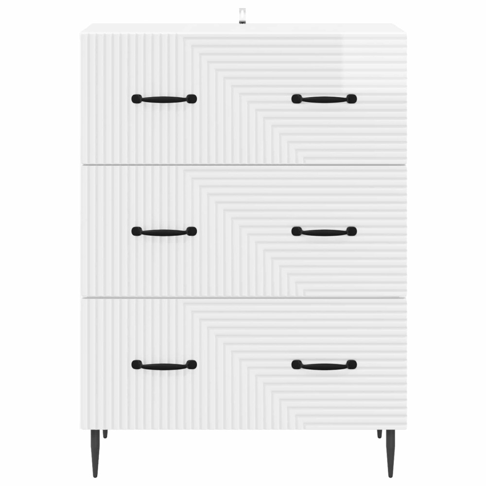 Produktbild för Lådans skåp Vit högglans 66 x 34,5 x 89,5 cm Konstruerat trä