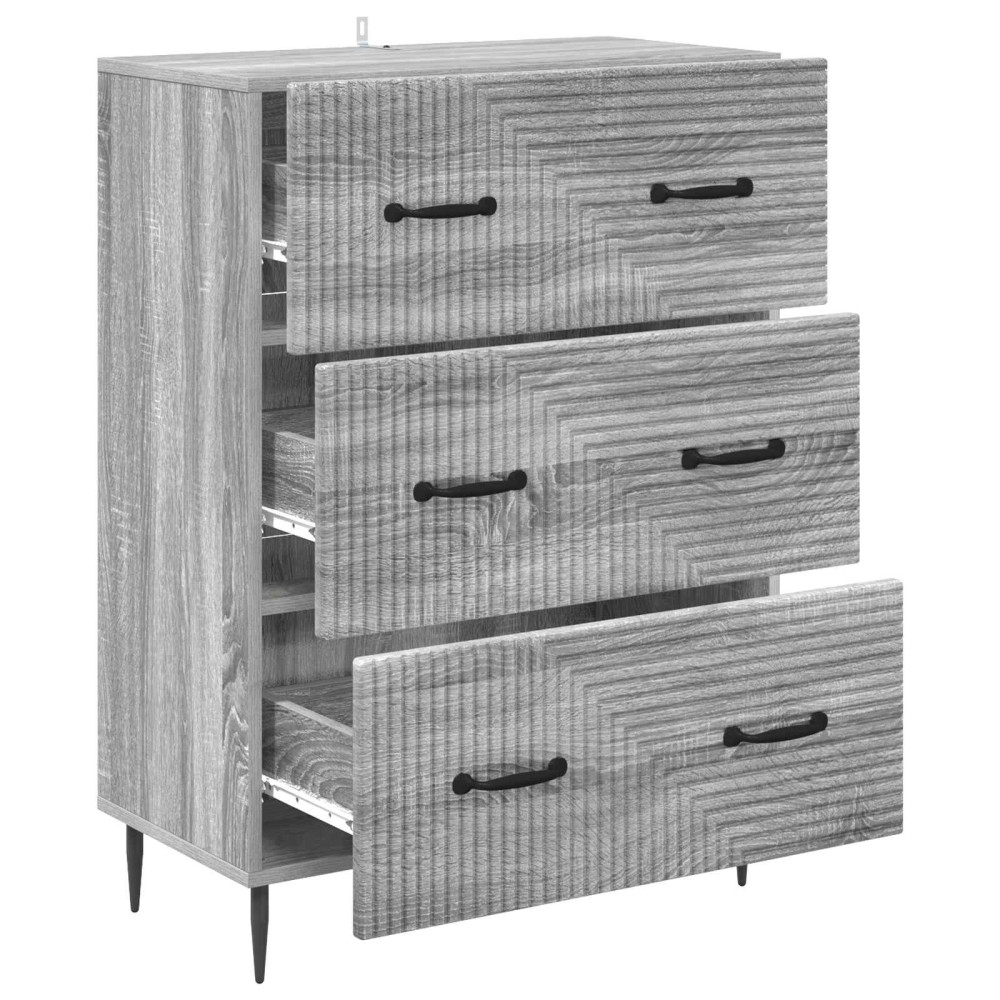 Produktbild för Lådans skåp Grå Sonoma 66 x 34,5 x 89,5 cm Konstruerat trä