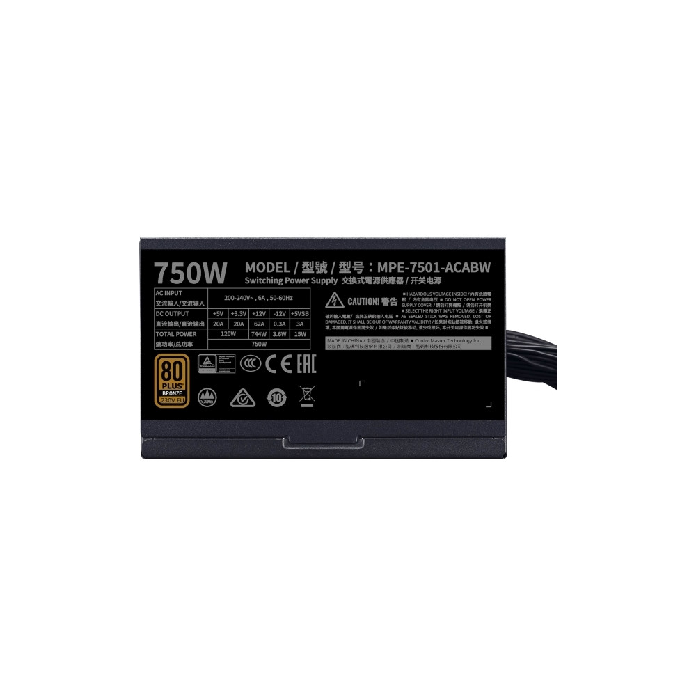 Produktbild för Cooler Master MWE Bronze V2 750 - nätaggregat - 750 watt