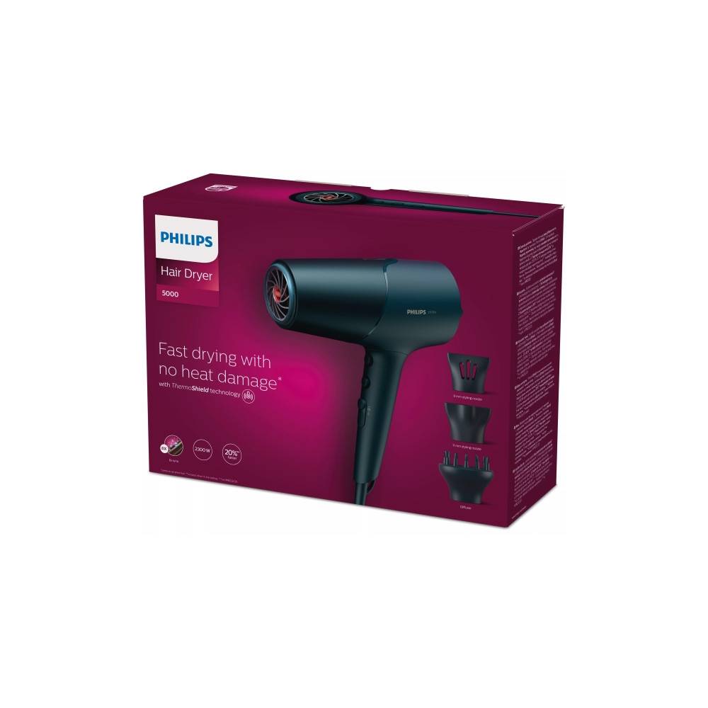 Produktbild för Philips 5000 Series BHD512 - hårtork - teal metallisk