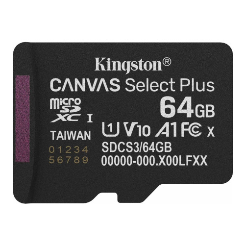 Kingston Technology Kingston Canvas Select Plus - flash-minneskort - 64 GB - mikroSDXC UHS-I