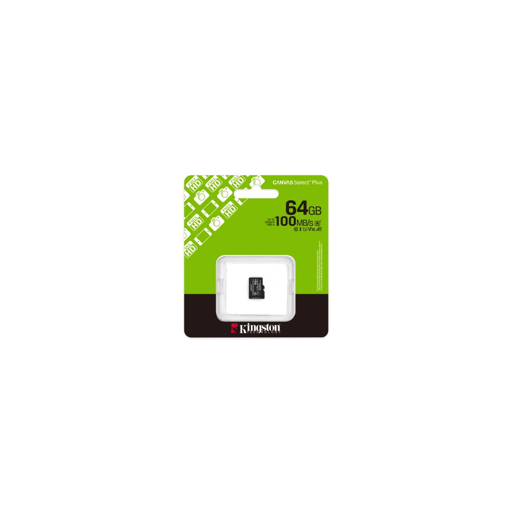 Produktbild för Kingston Canvas Select Plus - flash-minneskort - 64 GB - mikroSDXC UHS-I