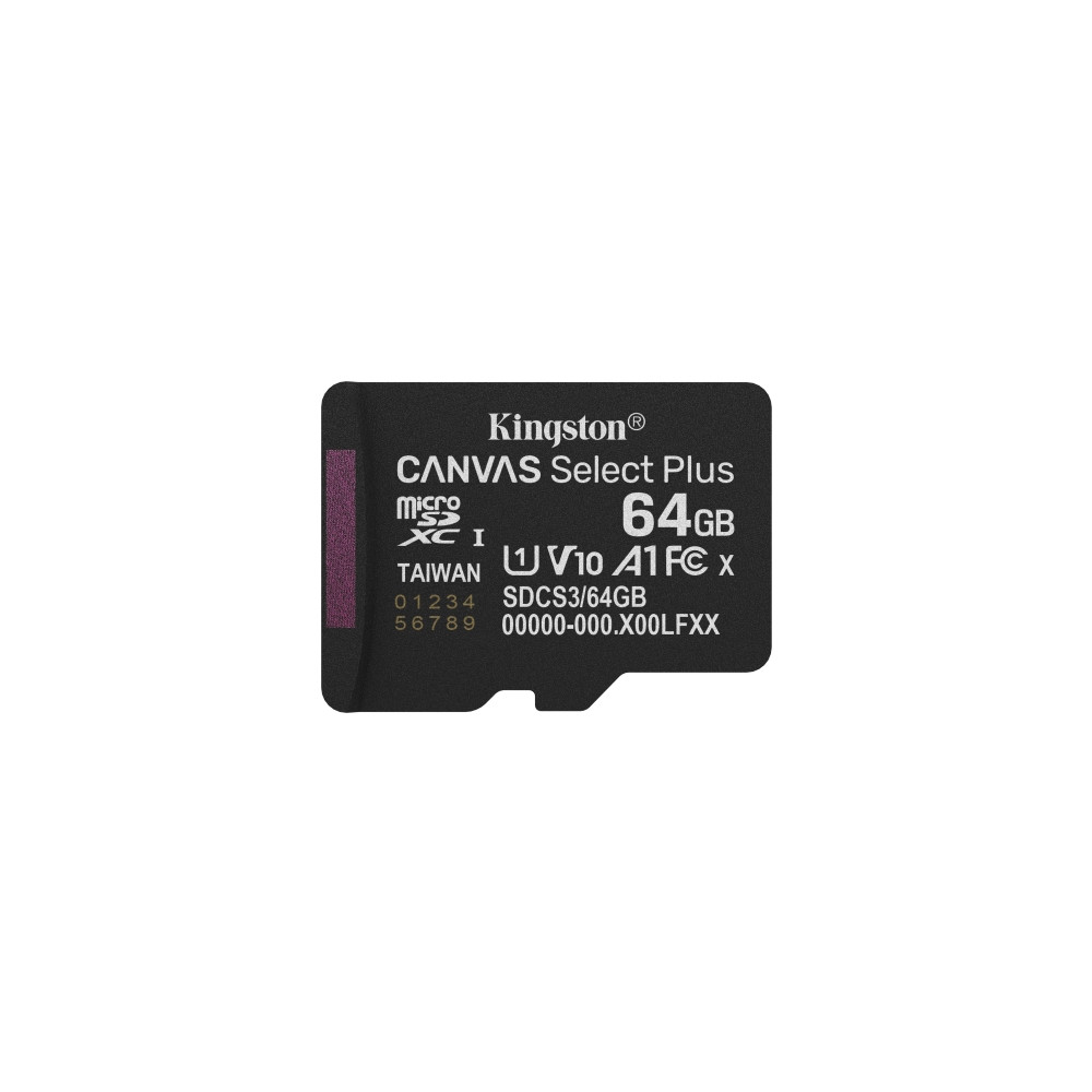Produktbild för Kingston Canvas Select Plus - flash-minneskort - 64 GB - mikroSDXC UHS-I