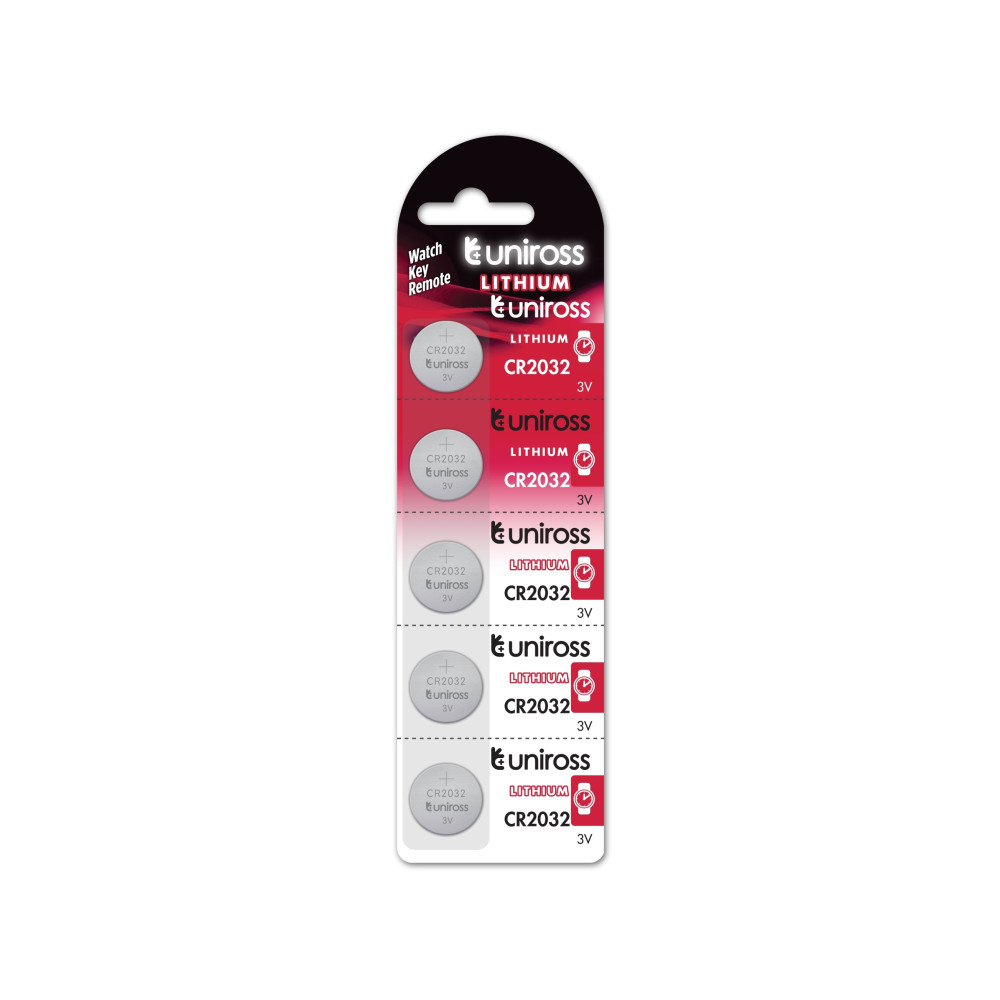 Produktbild för Uniross U5CR2032, Engångsbatteri, CR2032, Litium, 3 V, 5 sty...