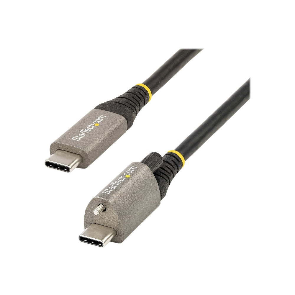 Produktbild för StarTech 50 cm toppskruvlåsande USB C-kabel 10 Gbit/s - USB 3.1/3.2 Gen 2 Type-C kabel - 100W (5A) Power Delivery-laddning, DP alt-läge - Enkel skruvlåsning - USB-C-kabel ladda/synkronisera - USB typ C-kabel - USB-C till USB-C - 50 cm