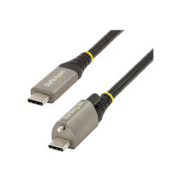 Produktbild för StarTech 50 cm toppskruvlåsande USB C-kabel 10 Gbit/s - USB 3.1/3.2 Gen 2 Type-C kabel - 100W (5A) Power Delivery-laddning, DP alt-läge - Enkel skruvlåsning - USB-C-kabel ladda/synkronisera - USB typ C-kabel - USB-C till USB-C - 50 cm