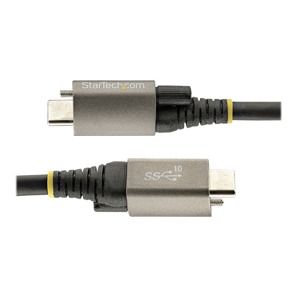 Produktbild för StarTech 50 cm toppskruvlåsande USB C-kabel 10 Gbit/s - USB 3.1/3.2 Gen 2 Type-C kabel - 100W (5A) Power Delivery-laddning, DP alt-läge - Enkel skruvlåsning - USB-C-kabel ladda/synkronisera - USB typ C-kabel - USB-C till USB-C - 50 cm