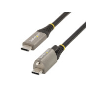 Produktbild för StarTech 50 cm toppskruvlåsande USB C-kabel 10 Gbit/s - USB 3.1/3.2 Gen 2 Type-C kabel - 100W (5A) Power Delivery-laddning, DP alt-läge - Enkel skruvlåsning - USB-C-kabel ladda/synkronisera - USB typ C-kabel - USB-C till USB-C - 50 cm