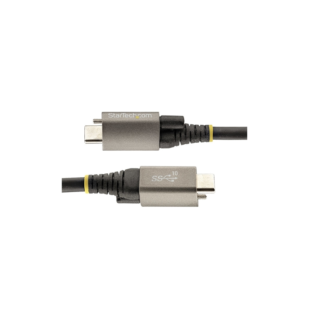 Produktbild för StarTech 50 cm toppskruvlåsande USB C-kabel 10 Gbit/s - USB 3.1/3.2 Gen 2 Type-C kabel - 100W (5A) Power Delivery-laddning, DP alt-läge - Enkel skruvlåsning - USB-C-kabel ladda/synkronisera - USB typ C-kabel - USB-C till USB-C - 50 cm