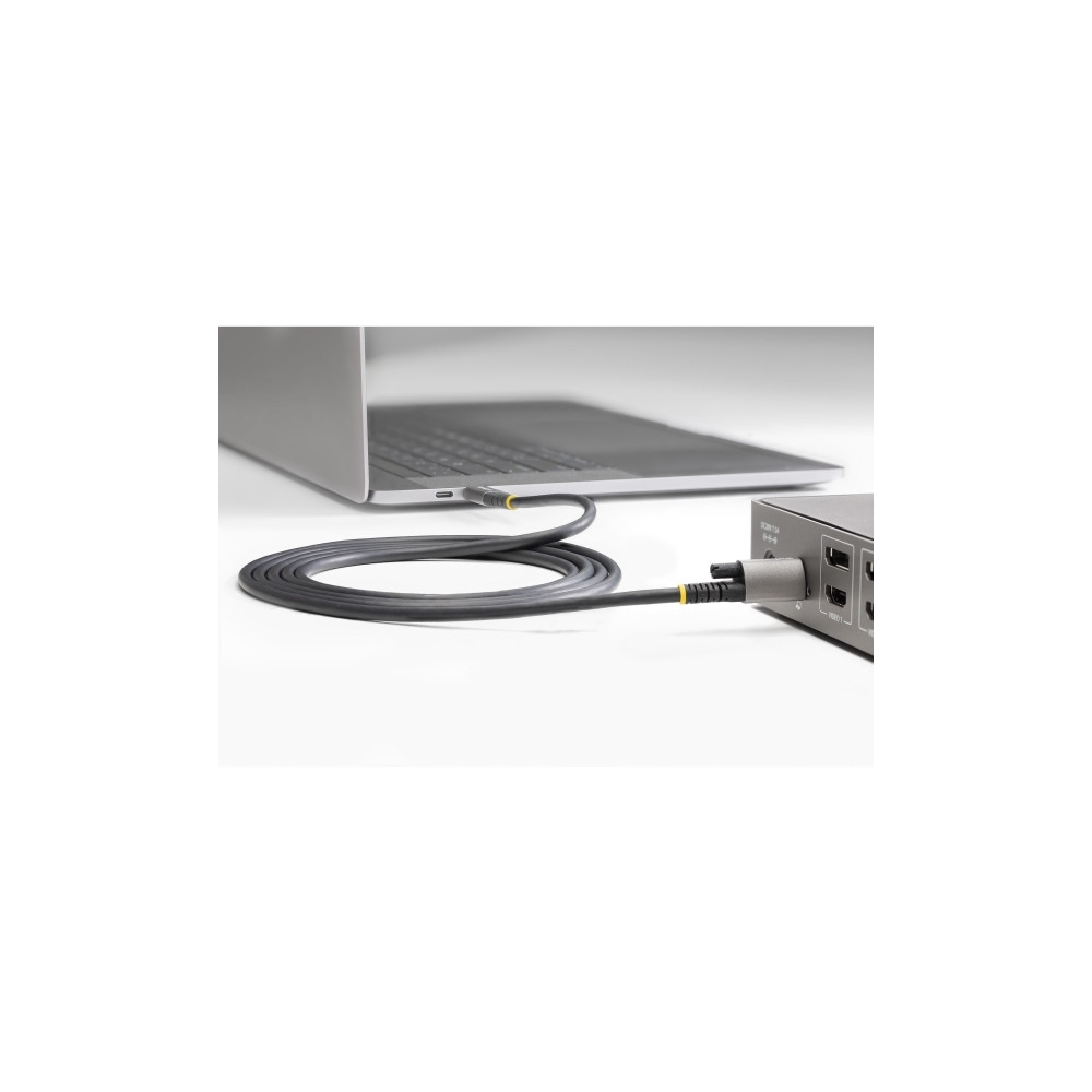 Produktbild för StarTech 50 cm toppskruvlåsande USB C-kabel 10 Gbit/s - USB 3.1/3.2 Gen 2 Type-C kabel - 100W (5A) Power Delivery-laddning, DP alt-läge - Enkel skruvlåsning - USB-C-kabel ladda/synkronisera - USB typ C-kabel - USB-C till USB-C - 50 cm