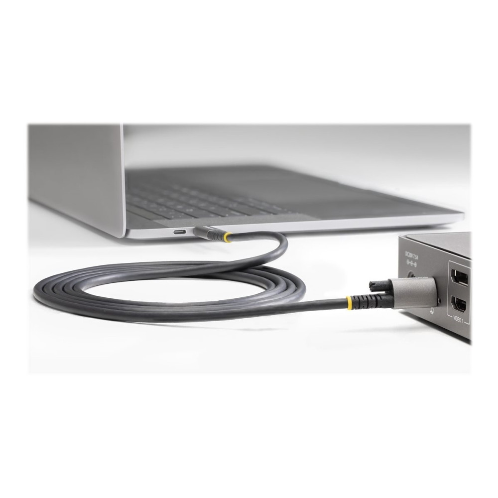 Produktbild för StarTech 50 cm toppskruvlåsande USB C-kabel 10 Gbit/s - USB 3.1/3.2 Gen 2 Type-C kabel - 100W (5A) Power Delivery-laddning, DP alt-läge - Enkel skruvlåsning - USB-C-kabel ladda/synkronisera - USB typ C-kabel - USB-C till USB-C - 50 cm