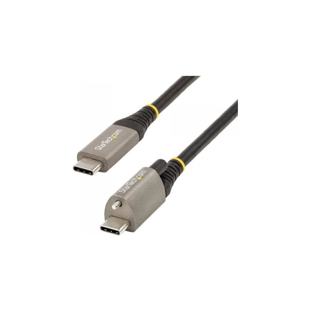Produktbild för StarTech 50 cm toppskruvlåsande USB C-kabel 10 Gbit/s - USB 3.1/3.2 Gen 2 Type-C kabel - 100W (5A) Power Delivery-laddning, DP alt-läge - Enkel skruvlåsning - USB-C-kabel ladda/synkronisera - USB typ C-kabel - USB-C till USB-C - 50 cm