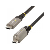 Produktbild för StarTech 50 cm toppskruvlåsande USB C-kabel 10 Gbit/s - USB 3.1/3.2 Gen 2 Type-C kabel - 100W (5A) Power Delivery-laddning, DP alt-läge - Enkel skruvlåsning - USB-C-kabel ladda/synkronisera - USB typ C-kabel - USB-C till USB-C - 50 cm