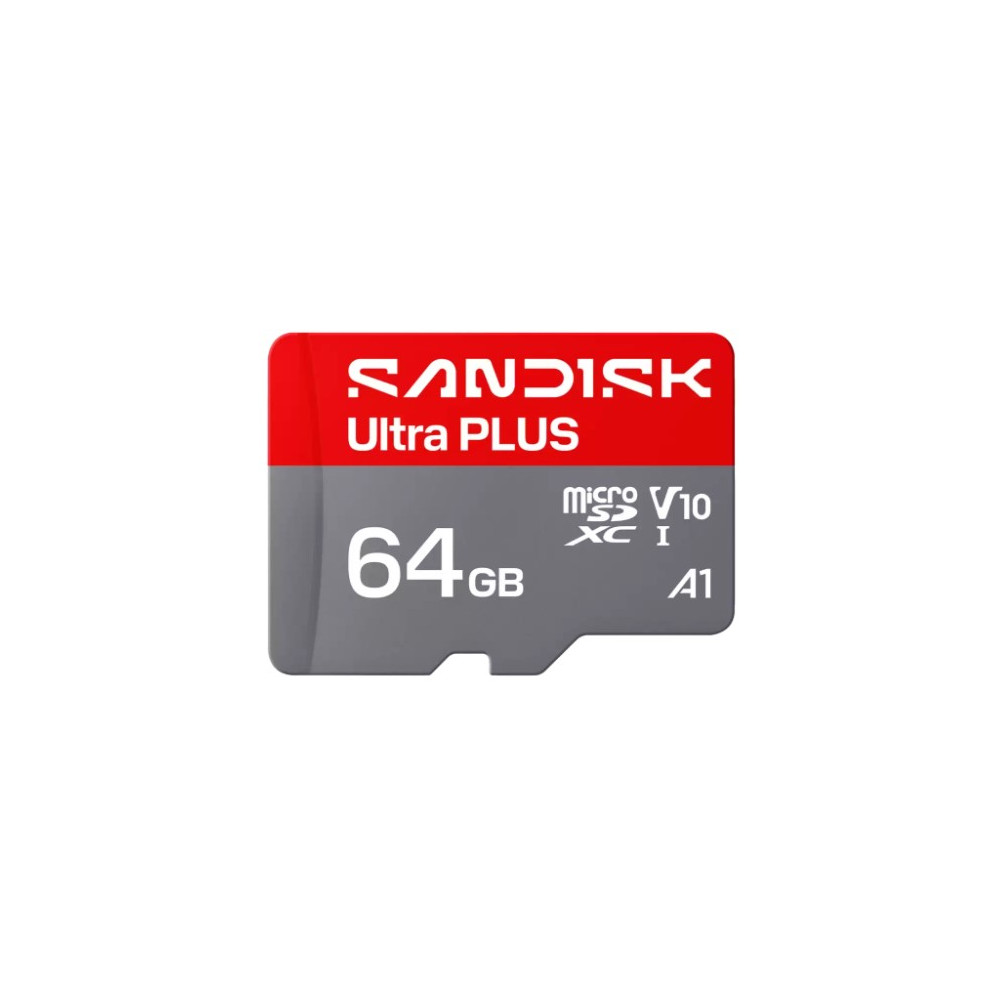 Produktbild för SanDisk Ultra PLUS - flash-minneskort - 64 GB - mikroSDXC UHS-I