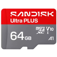 Produktbild för SanDisk Ultra PLUS - flash-minneskort - 64 GB - mikroSDXC UHS-I