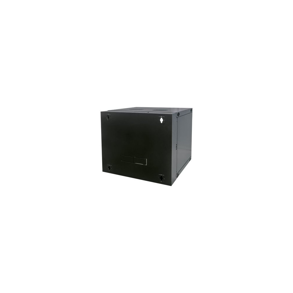 Produktbild för Intellinet Network Cabinet, Wall Mount (Double Section Hinged Swing Out), 12U, Usable Depth 385mm/Width 465mm, Black, Flatpack, Max 30kg, Swings out for access to back of cabinet when installed on wall, 19", Parts for wall install (eg screws/rawl plugs) n