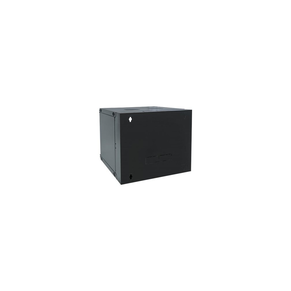 Produktbild för Intellinet Network Cabinet, Wall Mount (Double Section Hinged Swing Out), 12U, Usable Depth 385mm/Width 465mm, Black, Flatpack, Max 30kg, Swings out for access to back of cabinet when installed on wall, 19", Parts for wall install (eg screws/rawl plugs) n