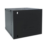 Produktbild för Intellinet Network Cabinet, Wall Mount (Double Section Hinged Swing Out), 12U, Usable Depth 385mm/Width 465mm, Black, Flatpack, Max 30kg, Swings out for access to back of cabinet when installed on wall, 19", Parts for wall install (eg screws/rawl plugs) n