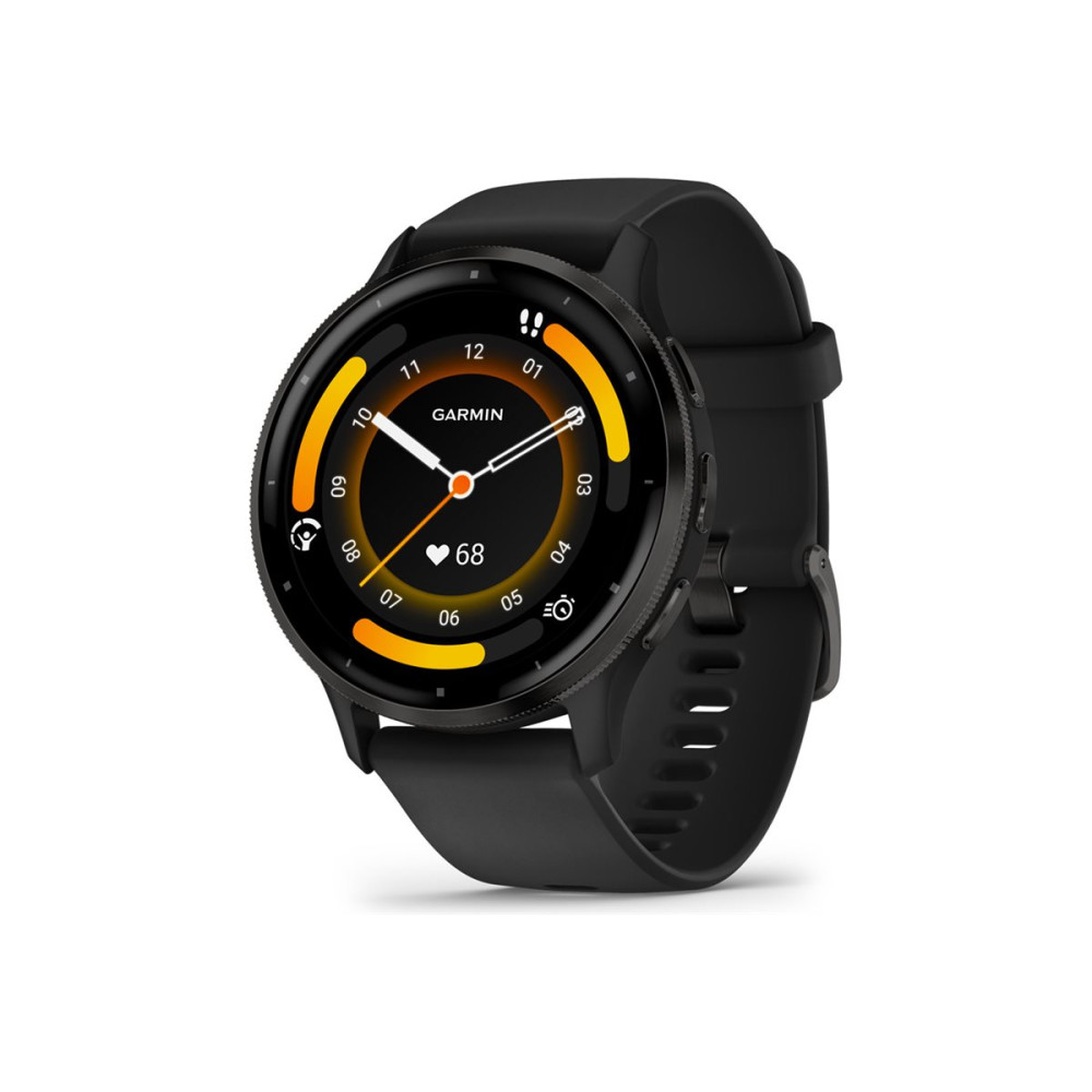 Produktbild för Garmin Venu 3 - svart fiberförstärkt polymer - smart klocka med band - 8 GB