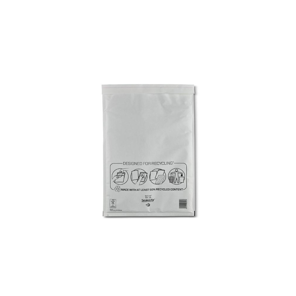 Produktbild för Bubbelpåse J/6 300x440mm vit 100/fp